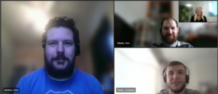 Screen shot of a video conference call with 3 automation apprentice engineers